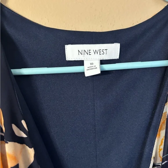 Nine West floral faux wrap dress size 10 - Picture 2 of 14